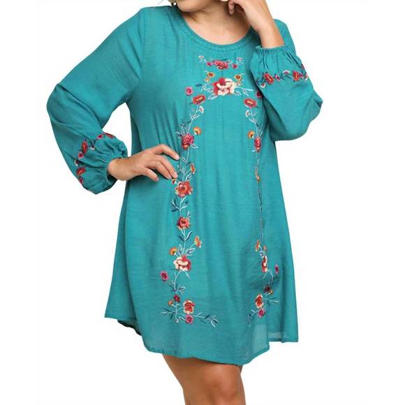 NEW UMGEE floral embroidered dress in emerald - Picture 3 of 4